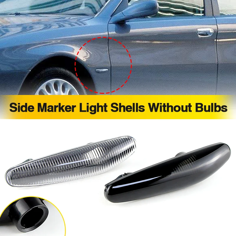 2PCS Turn Signal Light Side Marker Indicator Lamp Shell For Alfa-Romeo 166 1998-2007 OEM:60597300 Smoked/Clear Lens Hoesing