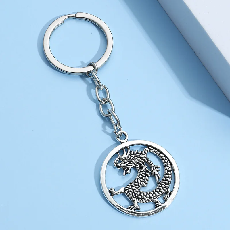 New Creative Chinese Dragon And Zodiac Shape Exquisite Car Pendant Alloy Keychain Girl Bag Ornament