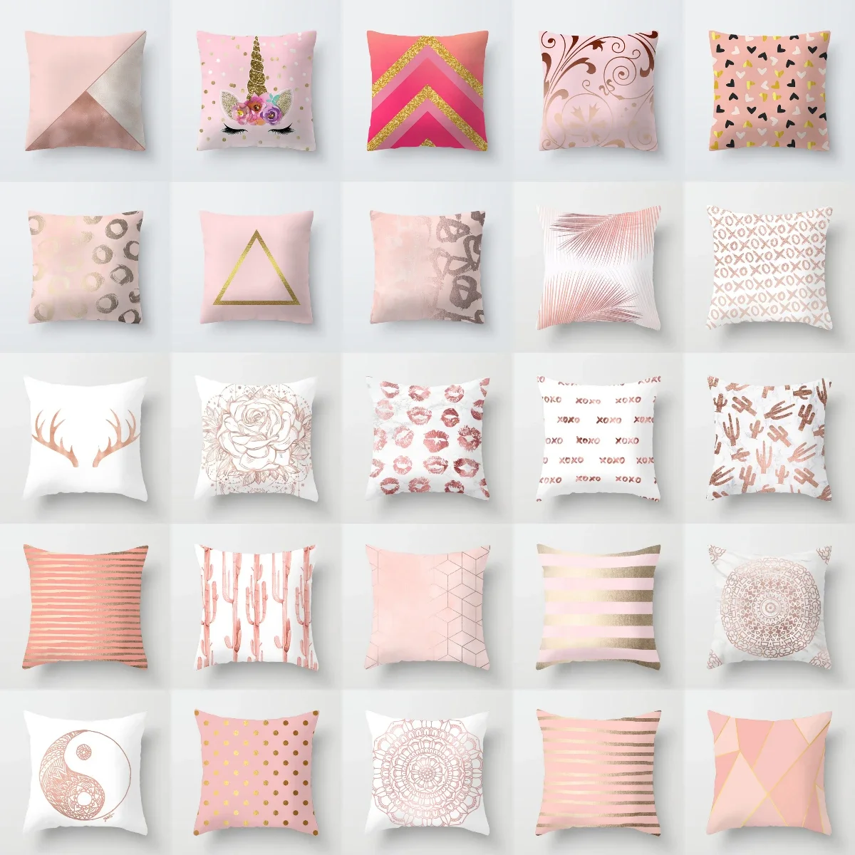 

NEW Rose Gold Pink Series Cushion Covers Marble Texture Geometric Pillows Cover Livingroom Decorative Sofa Throw Pillows Case