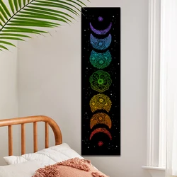 Moon flower Tapestry vertical Moon phase Wall Hanging Botanical moon star Carpets Tarot Home Room Decor Aesthetic background