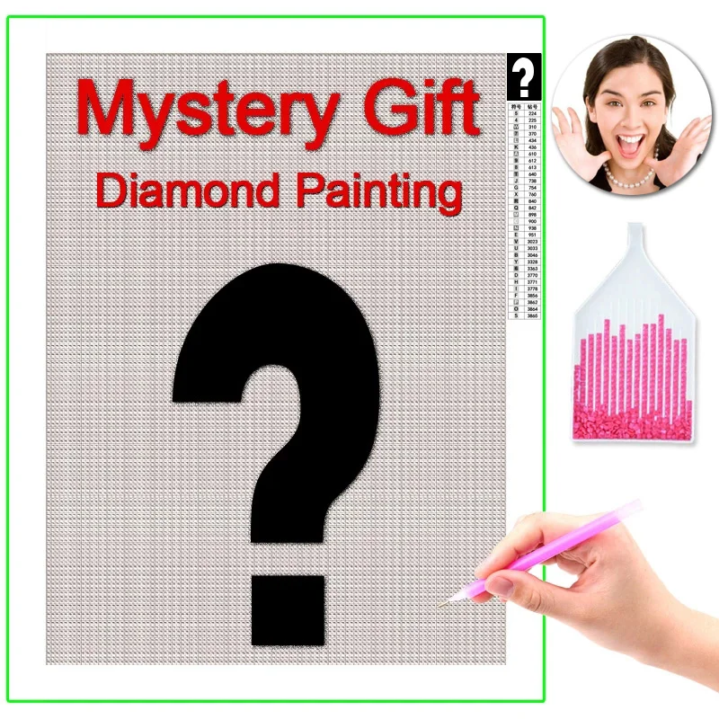 DIAPAI Mystery Diamond Painting Photo Custom Mysterious Picture Rhinestones Full Square/Round Drill Painting Cross Stitch Gift