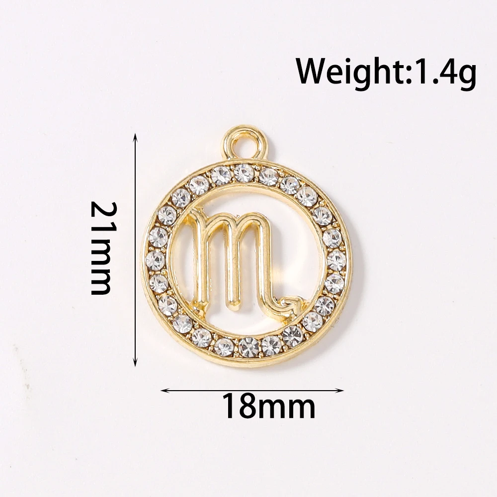 10 pçs liga strass constelação encantos pingente para colar brincos pulseira diy jóias fazendo acessórios suprimentos