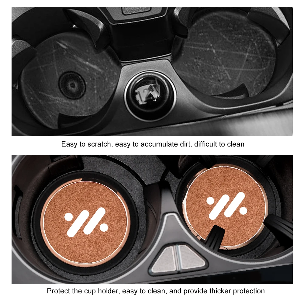 For IM Motors MG IM6 IM5 LS7 L7 LS6 L6 Car Leather Water Cup Pads alloy side Auto Coaster Anti Slip Mat car interior accessories