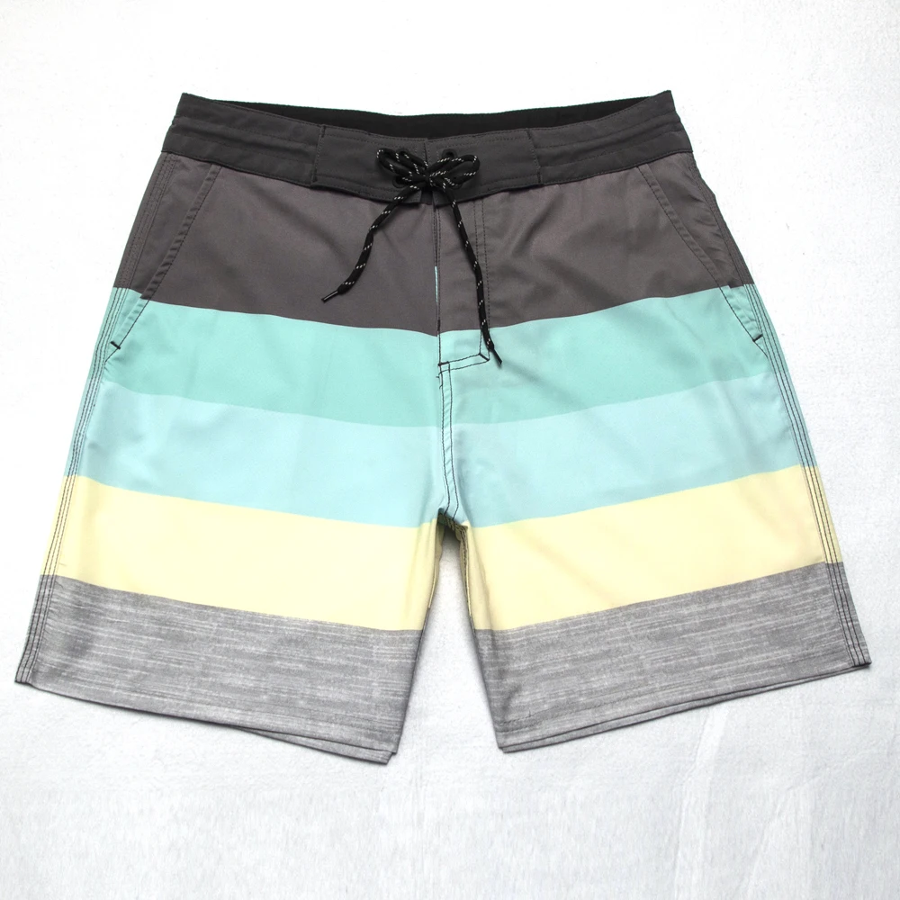 

Bermuda Men's Swim Trunks Swimwear Beach Shorts Striped Boardshorts Homme Sport Gym Shorts Stretchy Quick-dry Fitness Shorts