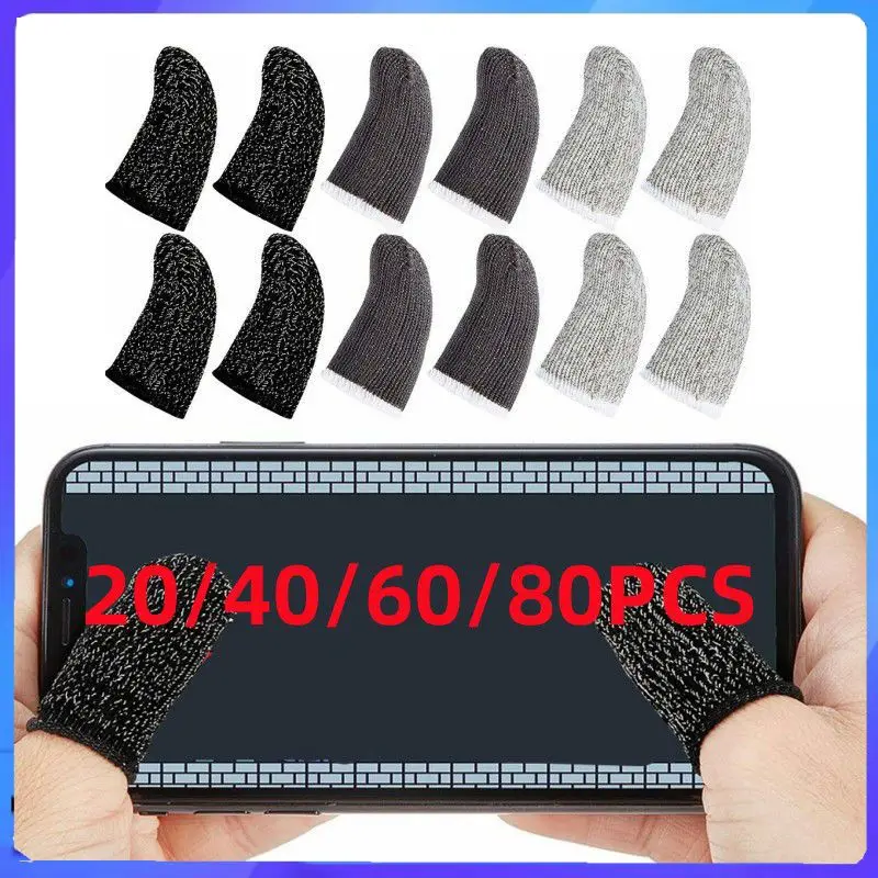 20/40/60/80pcs Finger Sleeves For Gaming Anti-Sweat Thumb Protecor Breathable  Mobile Phone Game Finger Covers Finger Sleeve