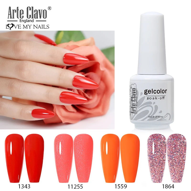 Arte Clavo Art Nagellak Top Base Coat Gel Nagellak UV LED Lamp 115 Kleuren Losweken Nagelmanicure Semi-permanent 8 ml DIY