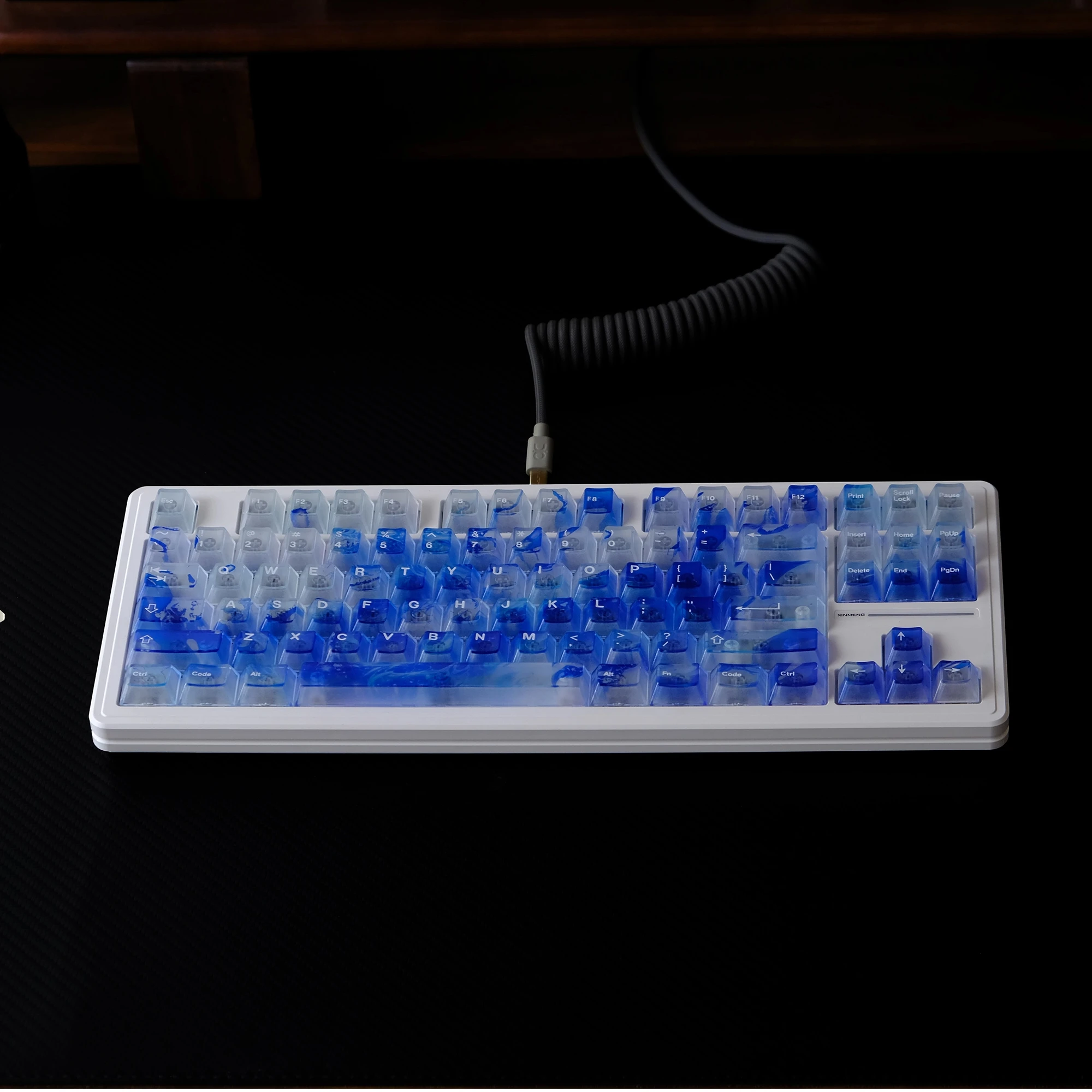 Aifei Waves Keycaps Fog Translucent 122 Keys ABS Double Shot Cherry Height for Mechanical Keyboard AULA F75 Mad 60he 68he Game