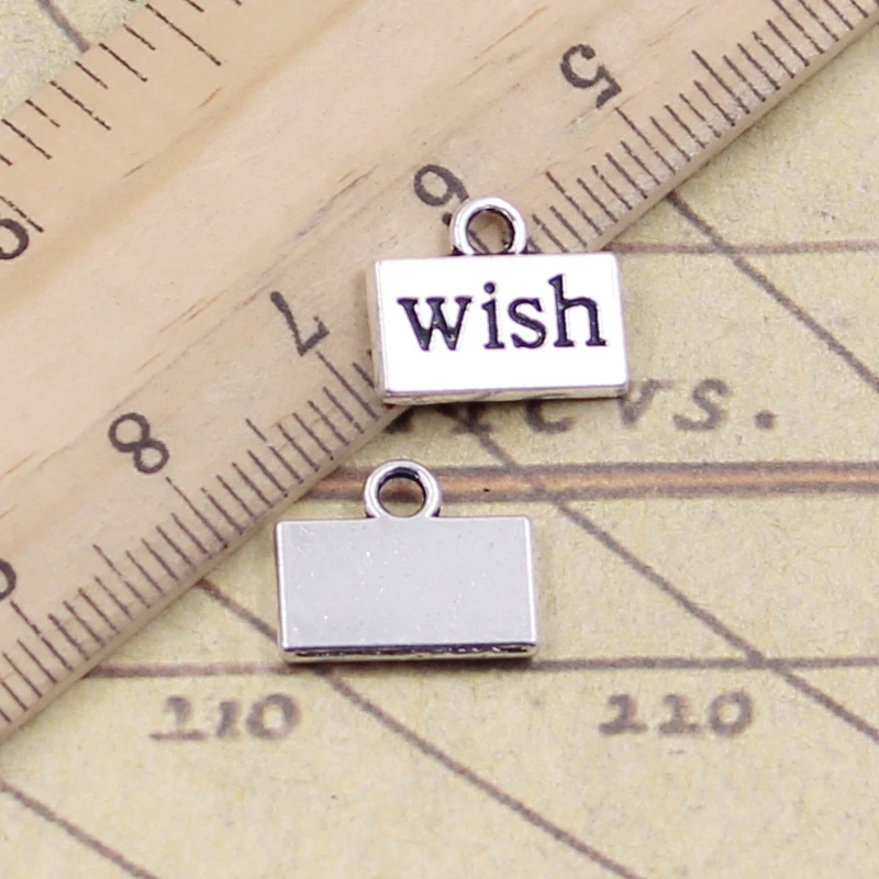 Jewelry Making Place - 20pcs Encantos Placas Desejo 13x11mm Tibetano