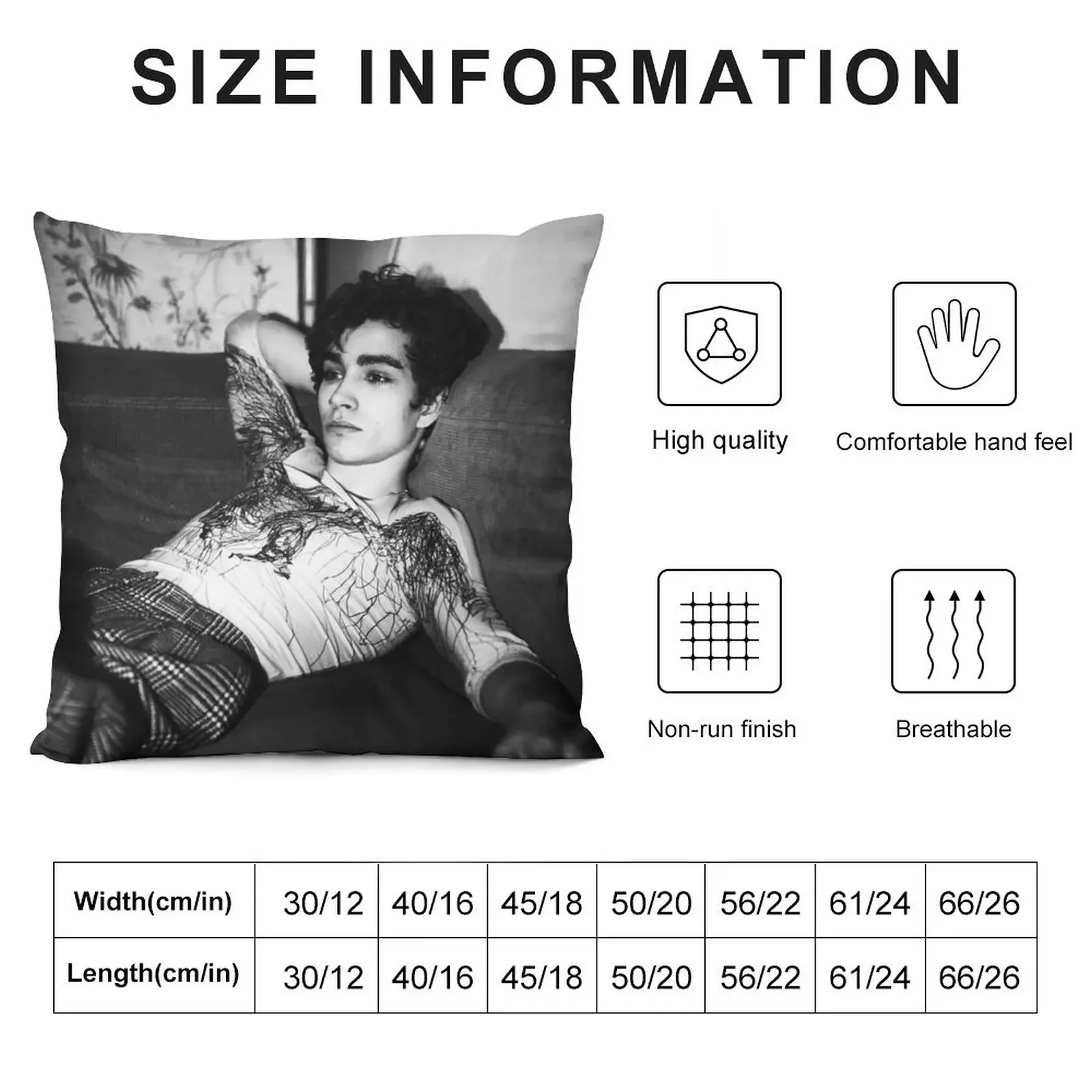 Robert Sheehan Misfits Black and White Photo Throw Pillow Decorative Cushions Cusions Cover Christmas Pillow pillow