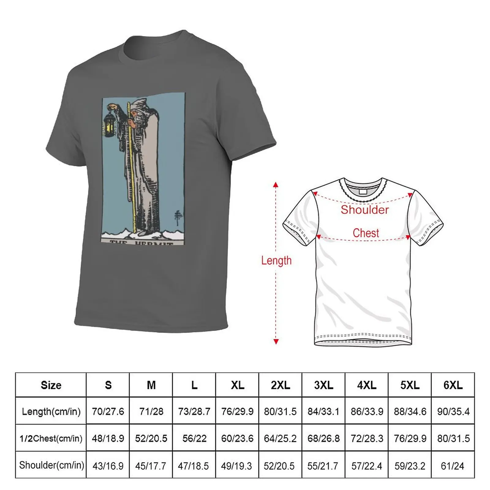 The Hermit Tarot Card Rider Waite Classic T-shirt plus sizes sublime t shirts for men pack