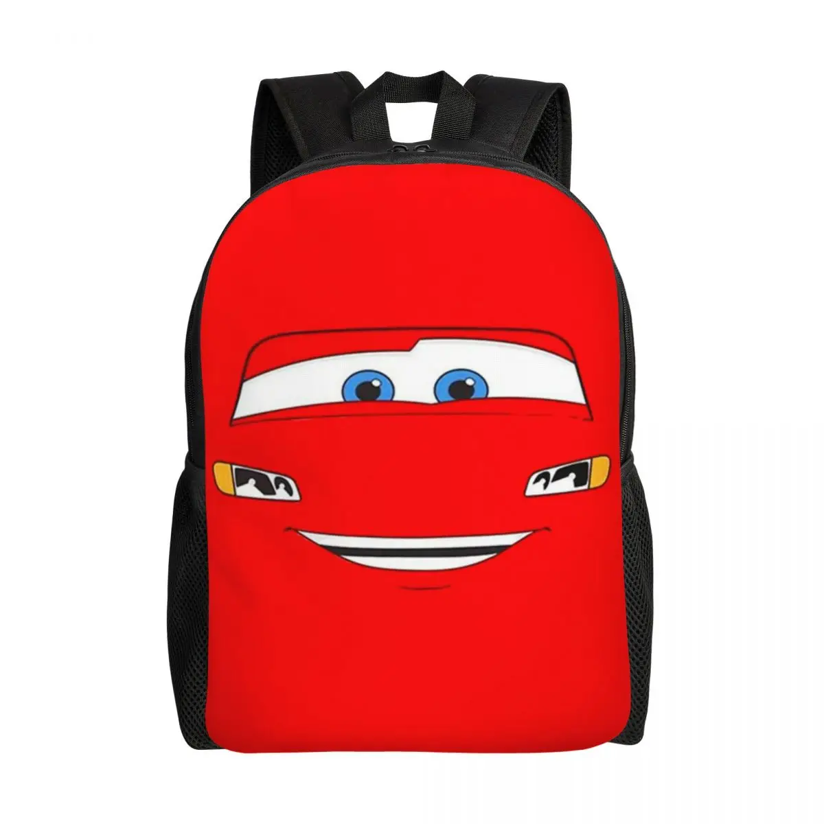 Custom Happy Cars Lightning McQueen Backpack for Women Men College School Students Bookbag Fits 15 Inch Laptop Cartoon Bags