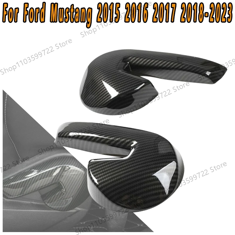 

For Ford Mustang 2015 2016 2017 2018 2019-2021 1 Pair Car Carbon Fiber Inner Seat Car Seat Adjustment Button Cover Trim Sticker