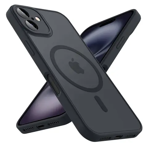 Luxury Magnetic Matteเกราะโปร่งแสงกันกระแทกสําหรับiPhone 11 12 13 14 15 16 สําหรับMagsafe Wireless Charge Cover