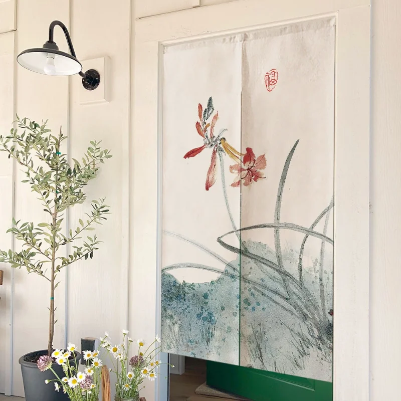 VIKAMA 中国風禅ハーフドアカーテン 家庭用キッチン、寝 - Noren Curtain Doorway のレビューと価格