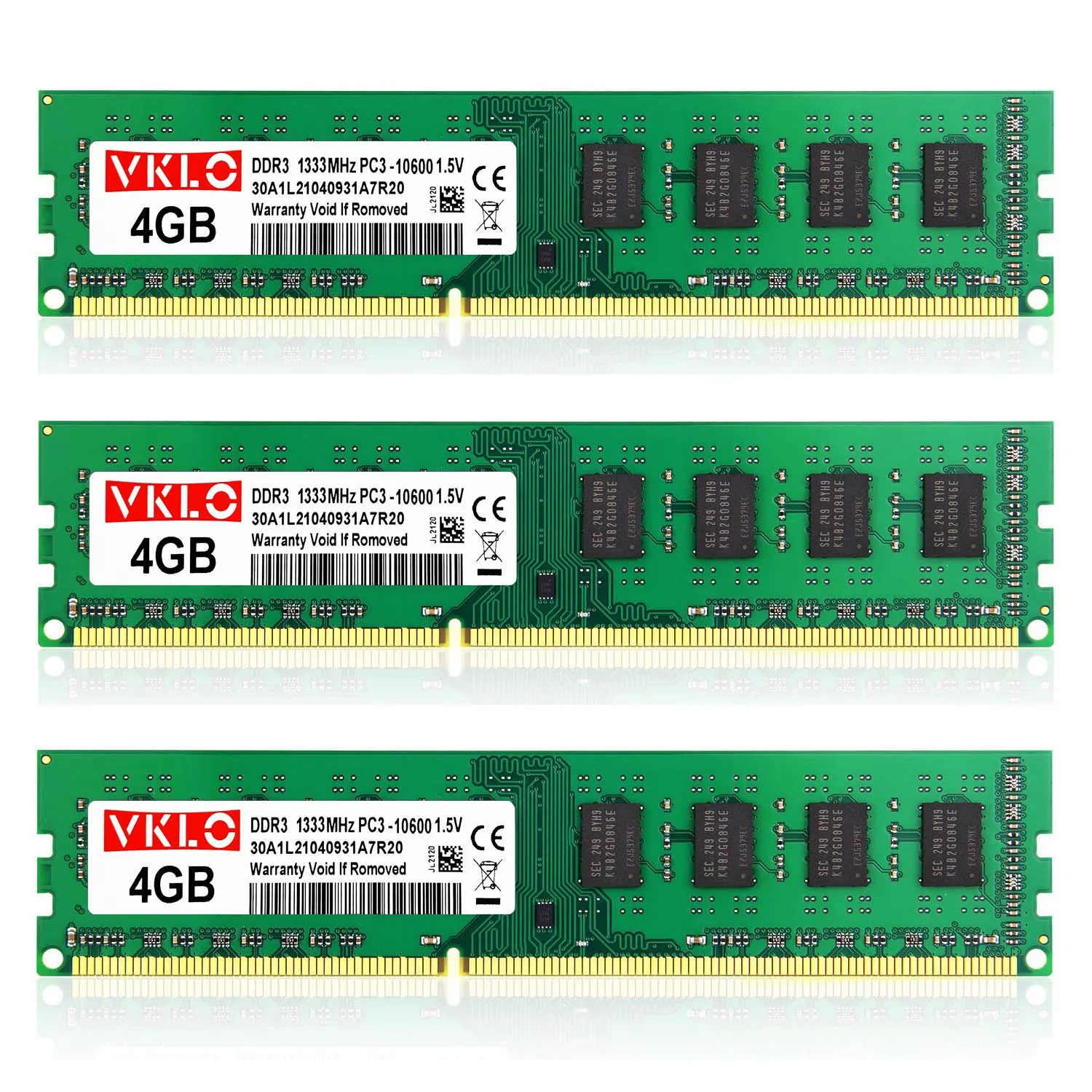 

VKLO DDR3 RAM 4X2GB 1333MHz 1600MHz Desktop Memory 2GB PC3-10600 PC3-12800 240pins Non-ECC Unbuffered DIMM RAM Free Postage