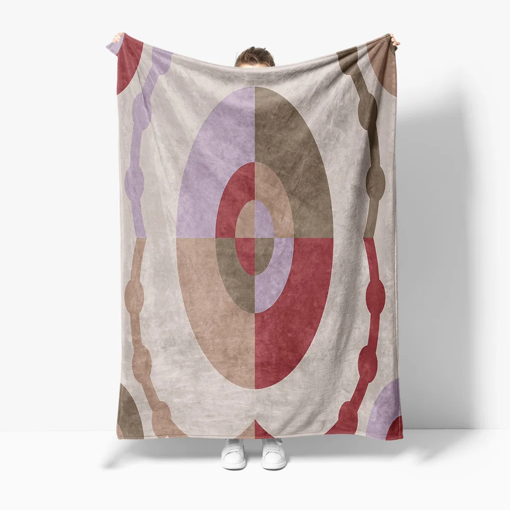 

Красочное флисовое одеяло с геометрическим узором, чехол для дивана-кровати для гостиной, спальни, украшение, подарок