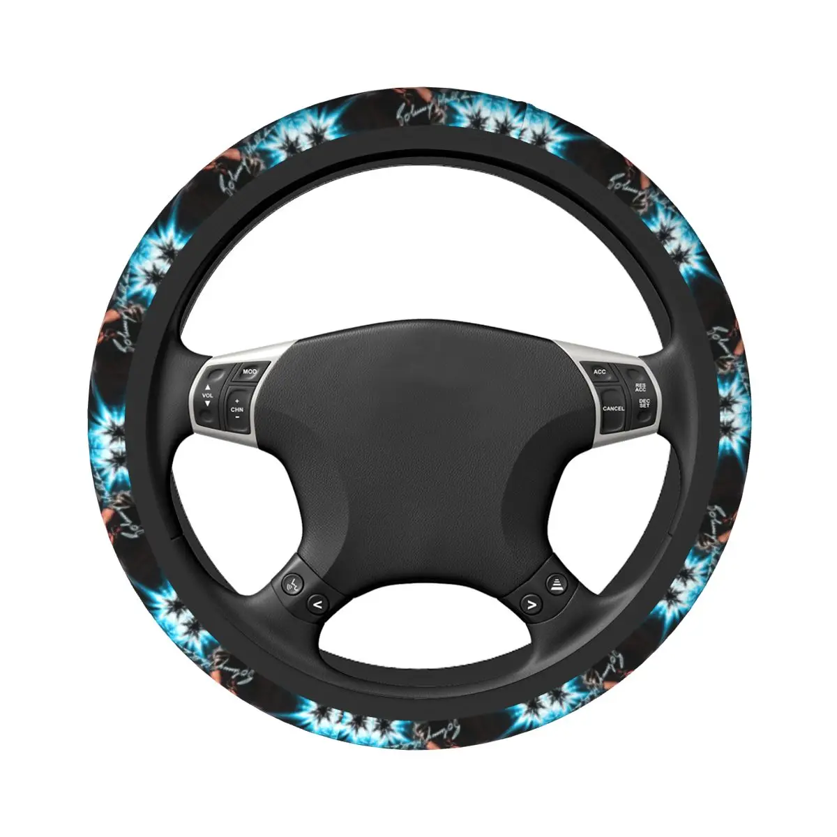 37-38 Car Steering Wheel Cover Johnny Hallyday Rock Star Universal French Singer Collage Car-styling Elastische Car Accessories