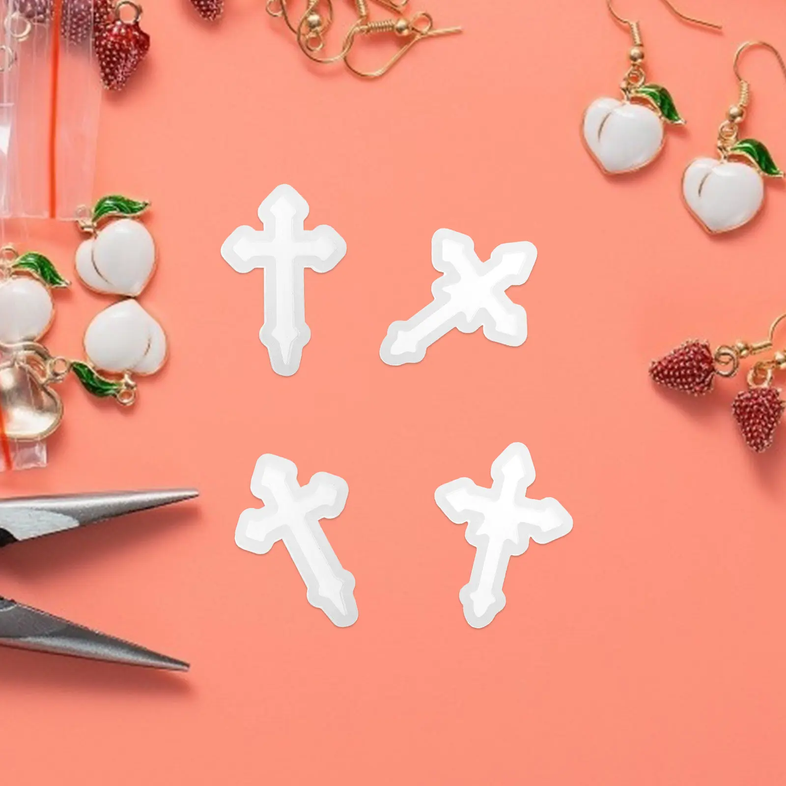 

Набор из 8 силиконовых форм для литья подвесок-крестов, гибкие, антипригарные, для эпоксидной смолы, для рукоделия