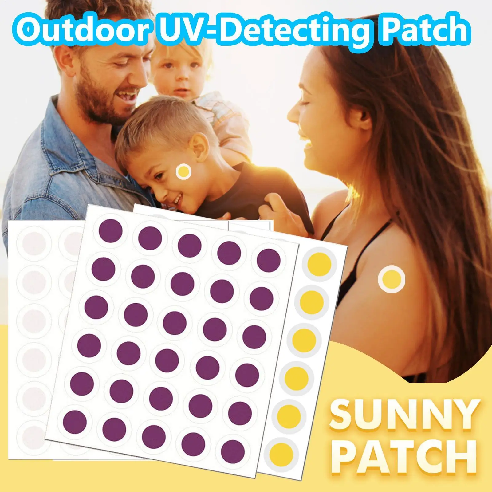 120PCS UV Detecting PatchesTest Stickers For Transparent adhesive label photosensitive color changing UV detection paper