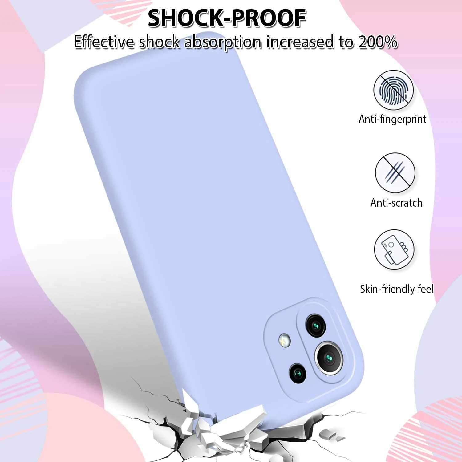 Candy stoßfeste Silikonhülle für Xiaomi Mi 11 Lite Mi 11 lite NE 5G, matte weiche Rückseite, 4G 5G kompatibel – Detail 2