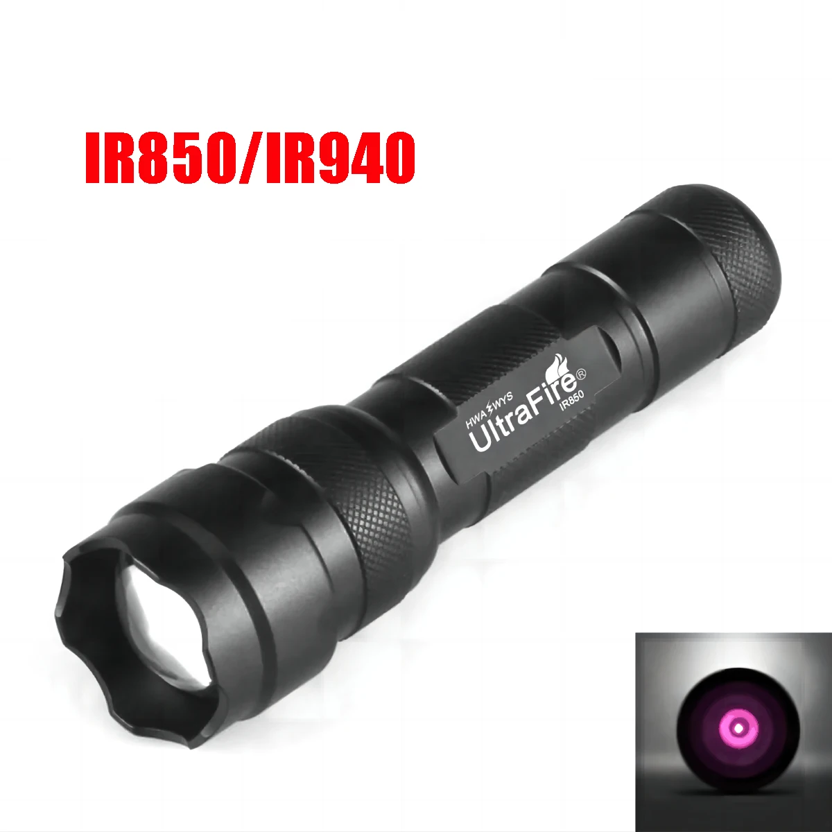 UltraFire 502IR 850nm/940nm Infrared Flashlight Zoomable IR Hunting Torch Infrared Radiation Weapon Light Night Vision Devices