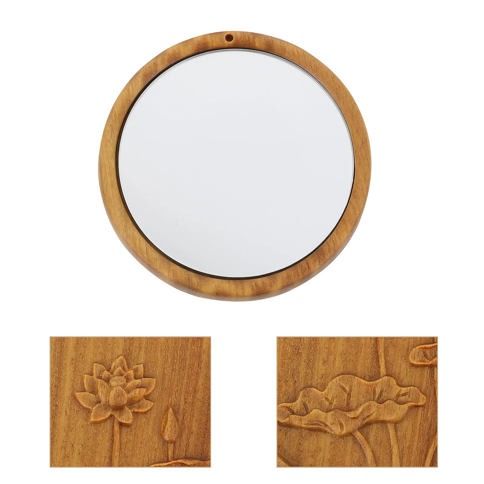 1 pz specchio per trucco Lotus mini piccolo rotondo stile antico specchio tascabile portatile da viaggio regalo per il trucco per le donne