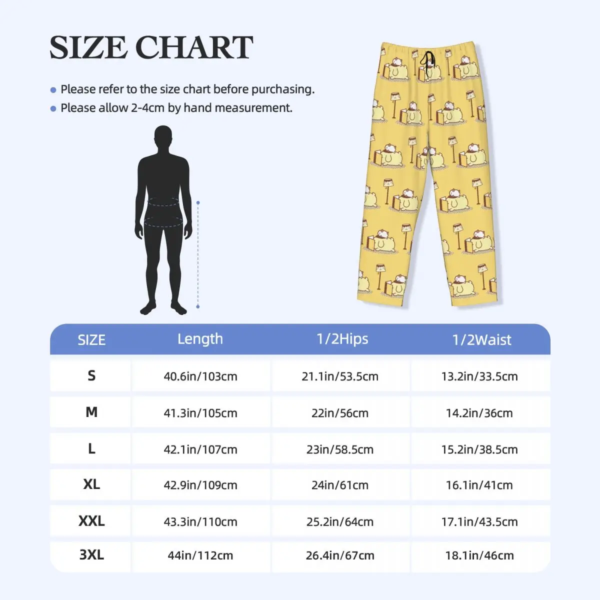 Custom Printed Men Pompompurin Pajama Pants Cute Dog Sleepwear Sleep Lounge Bottoms with Pockets