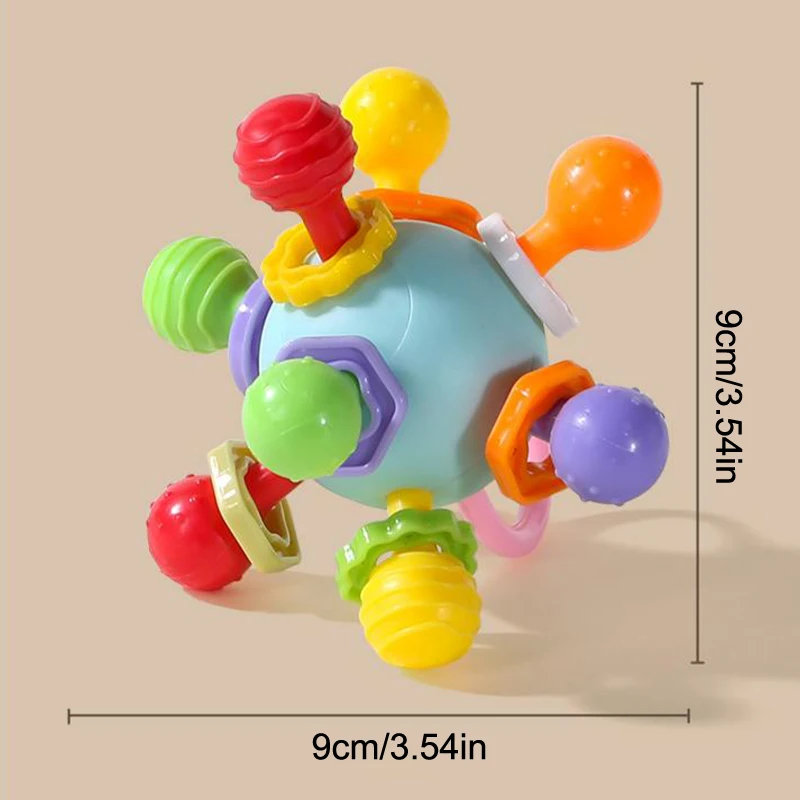 Hand Grip Ball Teeth-glue Manhattan Gnawing And Potable Rattle Sound Toy Newborn Infant Learning Developmental Toy