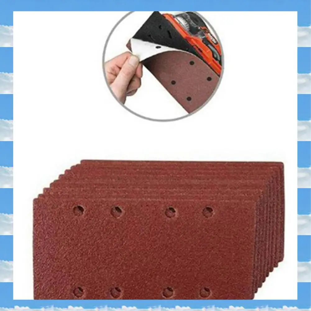 

A11I 40Pcs Square Sandpaper Grit Flocking Sand Paper 8 Hole 40-80 Grit Assortment Abrasive Paper Sheets For Car Polish Tools