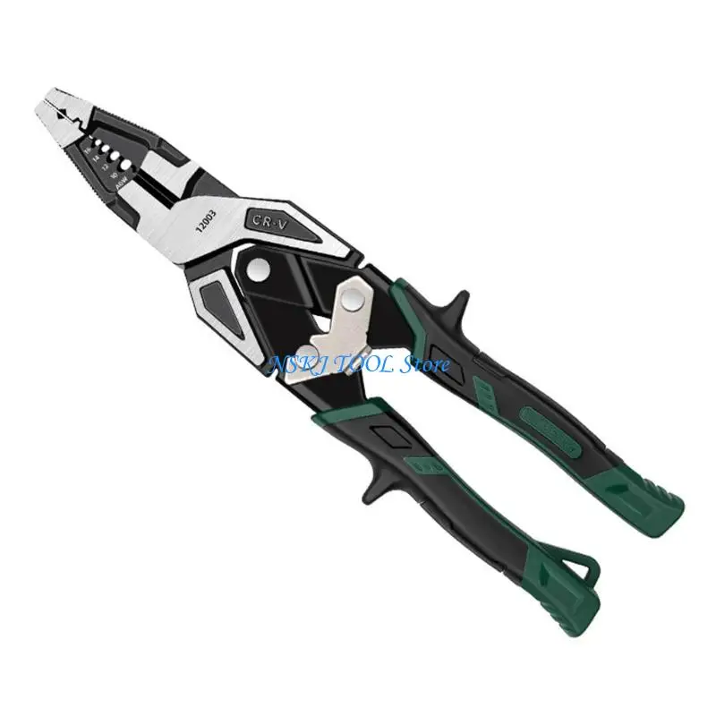 L8RC 인체 공학적 9 인치 케이블 커터 및 기술자를위한 와이어 핸들링 도구 전기 유지 보수를위한 다기능 플라이어