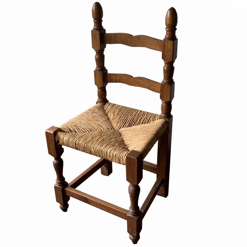

Cafe woven rattan chair solid wood dining chair log art surprise quiet wind