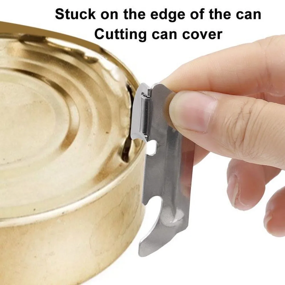Outdoor Can Tool 57*17mm Portable Can Opener Stainless Steel Construction Lightweight Design Keychain Attachable