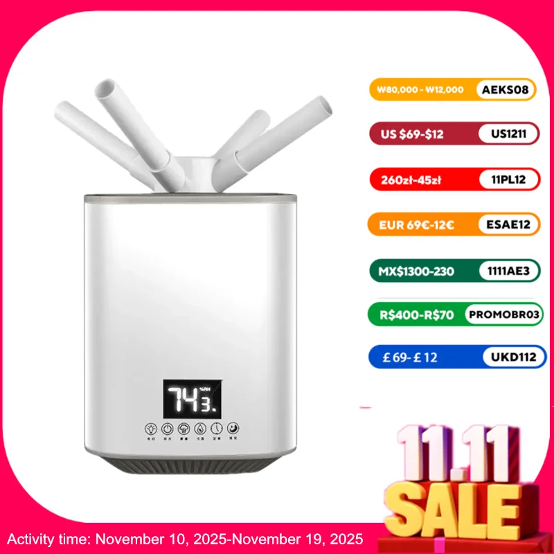 

Air Humidifier 3L High-capacity Electric Humidifiers Double Nozzle Diffuser Bedroom Cool Mist Maker Night Lamp Purification