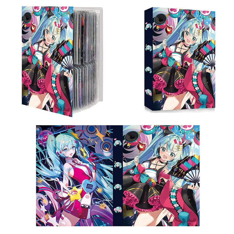 240PCS Virtual Idol Hatsune Miku Card Album Anime Peripheral Map Letter Folder Binder Notebook Rare Game Collection Card Book