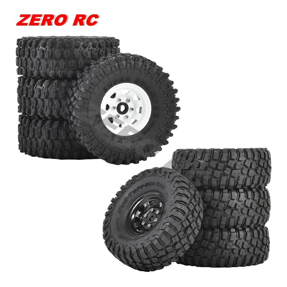 Вездеходные шины Rock Crawler 1,55 дюйма и металлические колеса Rc с замком 95x35 мм для 1/10 Rc Truck RC4WD D90 TF2 Tamiya MN AXIAL UTB18