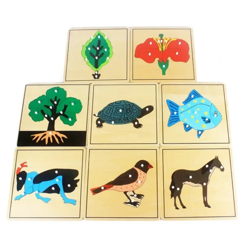 

Wooden Toy Kids Montessori Flower/Plant/Animals Puzzle for Children Gifts Baby Early Education Preschool Training Learning