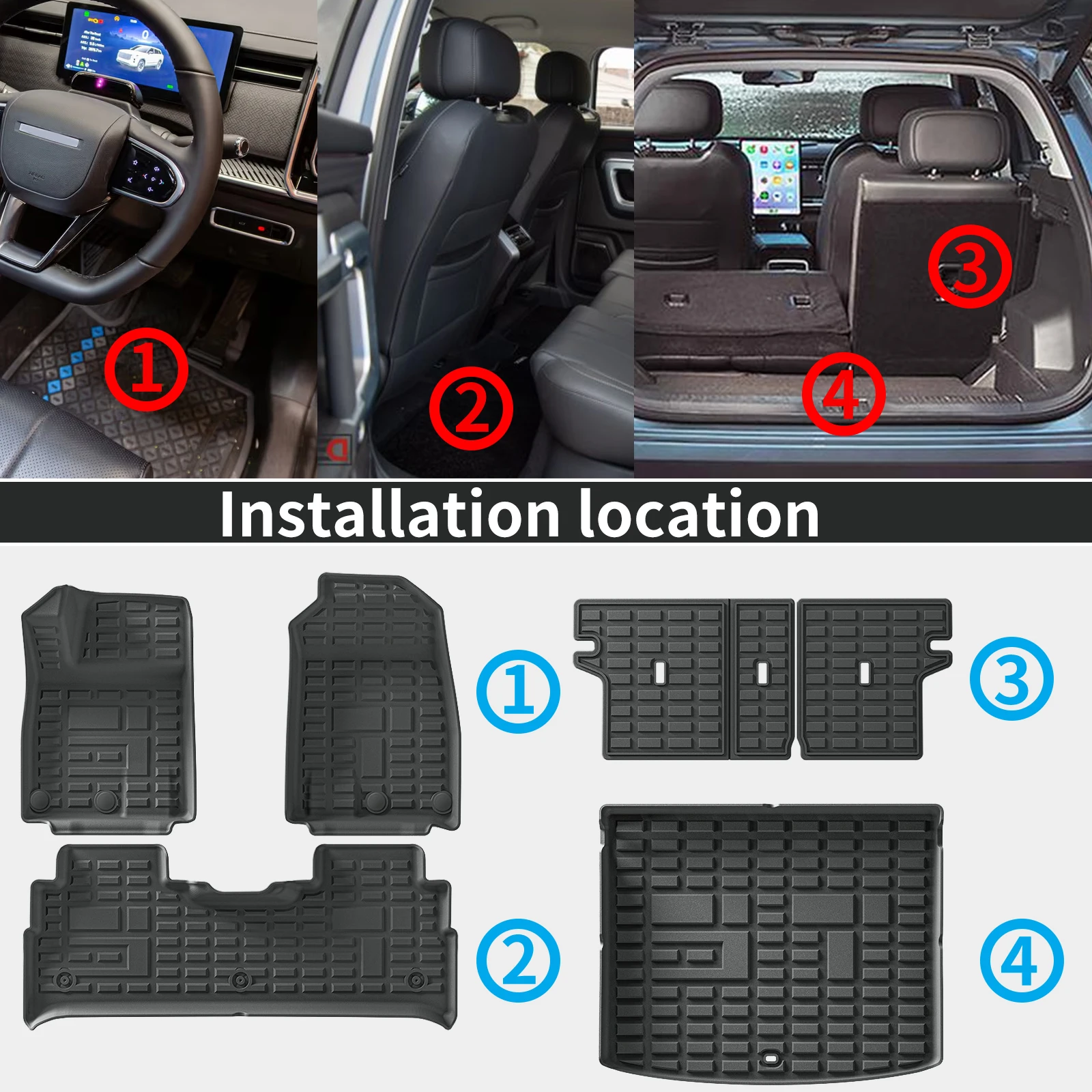for Chery Jetour T1 2024 2025 2026 LHD Custom TPE Mats Full Set Eco-Friendly Waterproof All-Weather Floor Liners Accessories pad