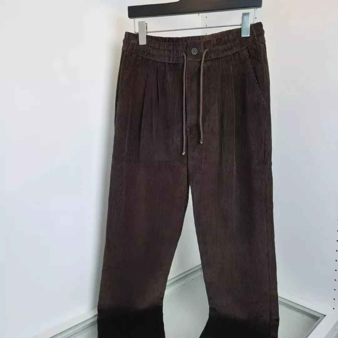 

Италия BC: новые модные вышитые повседневные брюки для мужчин, деловые повседневные брюки из вельвета на шнурке