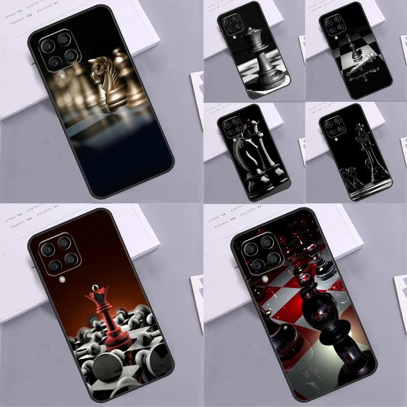 Chess Pieces Cover For Samsung Galaxy M31s M30s M20 M13 M23 M33 M53 M12 M32 M52 M11 M51 M54 M34 M14 Case