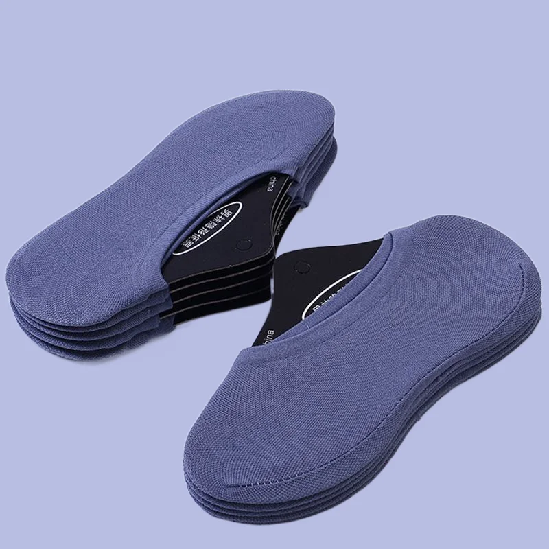 Meia de silicone boca rasa masculina, cor sólida, respirável, casual, barco, moda verão, nova, 10 pares