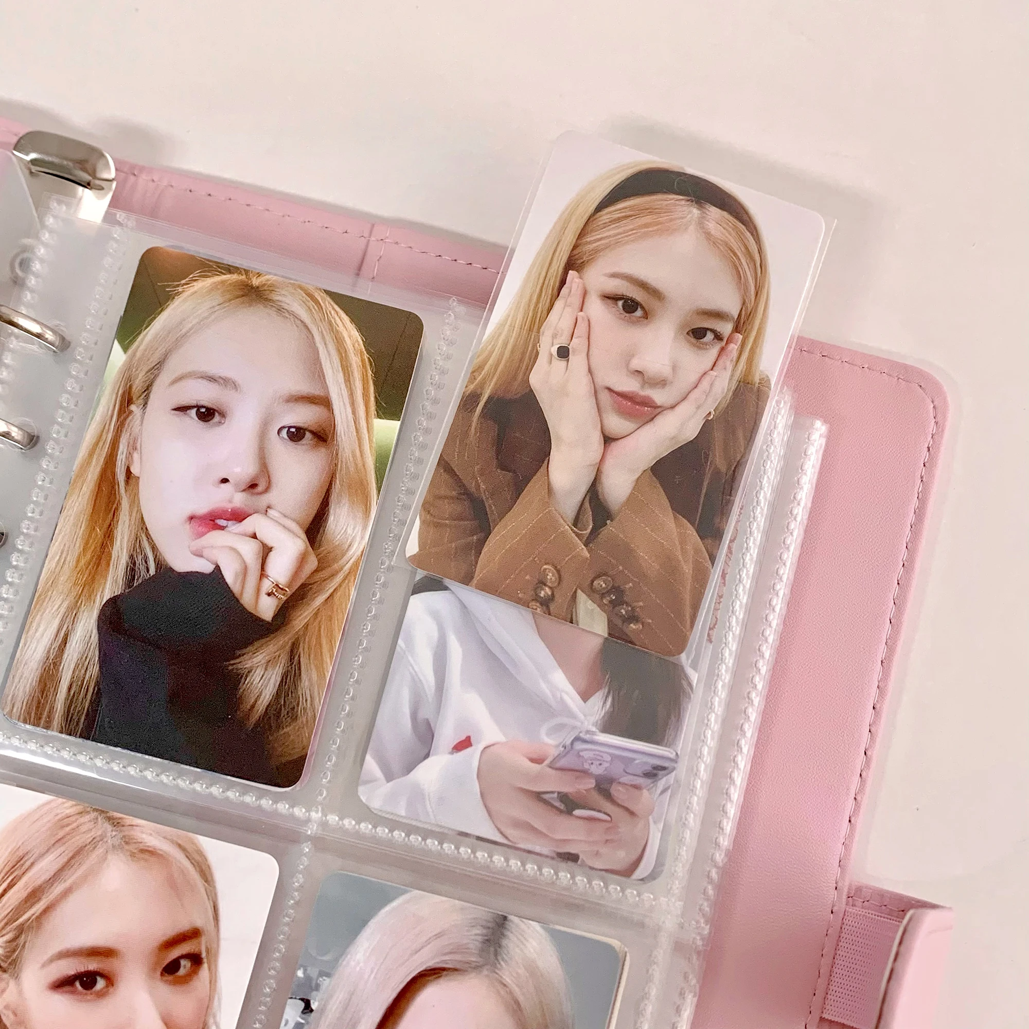 Carpeta de cuero Pu A5 de Color caramelo, cubierta para tarjetas fotográficas, bonito Kpop, libro de colección de hojas sueltas, tarjetas