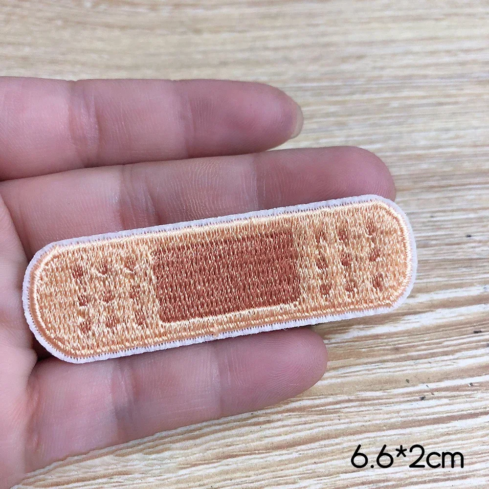 5pcs Cross Bandage Embroidery Patches Embroidered Band-Aid Badges Iron on Patch for Clothing DIY Appliques for Backpack Jackets