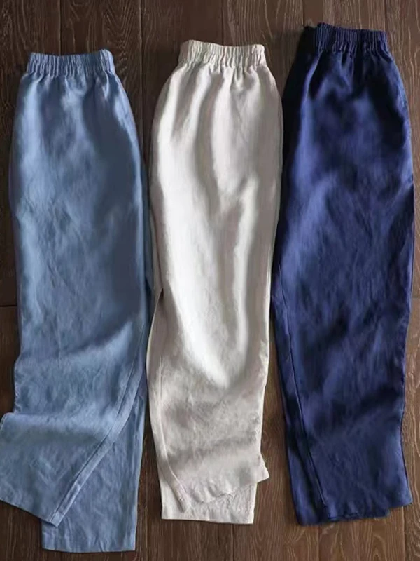 

Новые летние хлопковые льняные брюки-шаровары больших размеров для женщин, свободные брюки-морковки, повседневные брюки для похудения