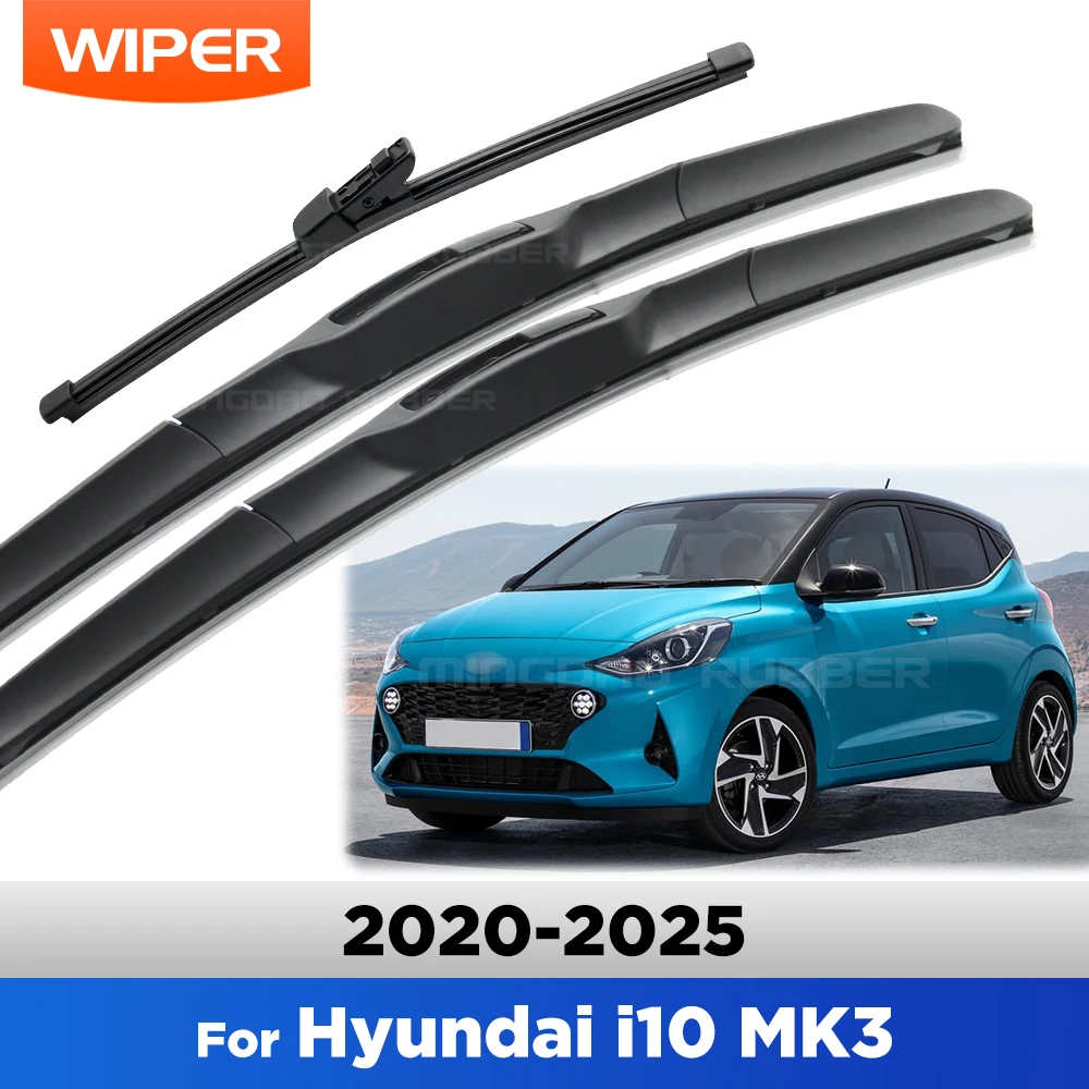 

For Hyundai i10 MK3 2020-2025 2021 2022 2023 2024 Wiper Front&Rear Wiper Blades Windshield Windscreen Window Brushes 24"+16"+10"