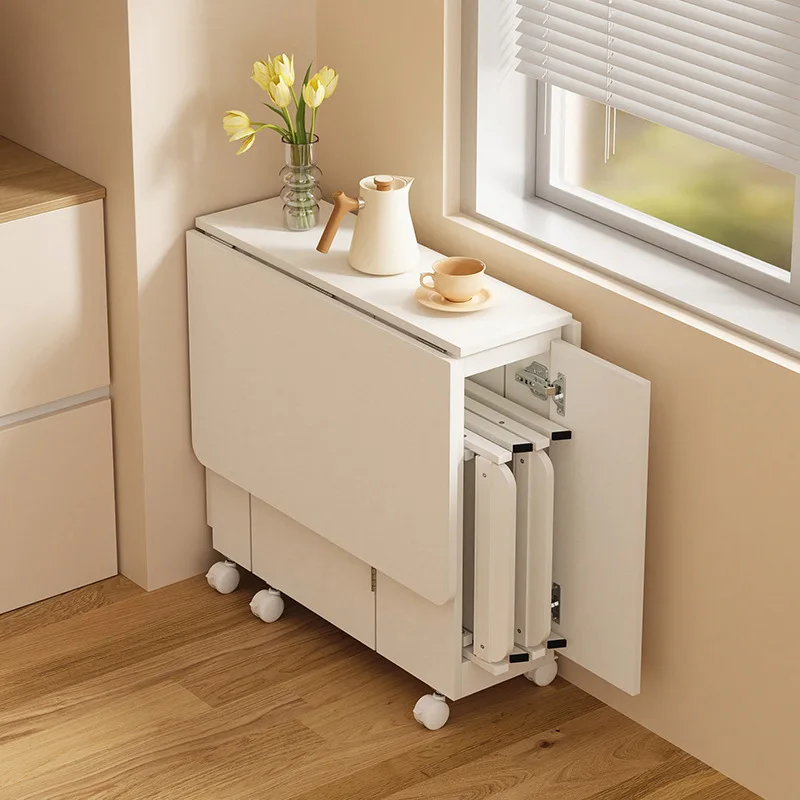 Moderner klappbarer Esstisch im erweiterbaren Design-Panel-Stil für den Wohnraum