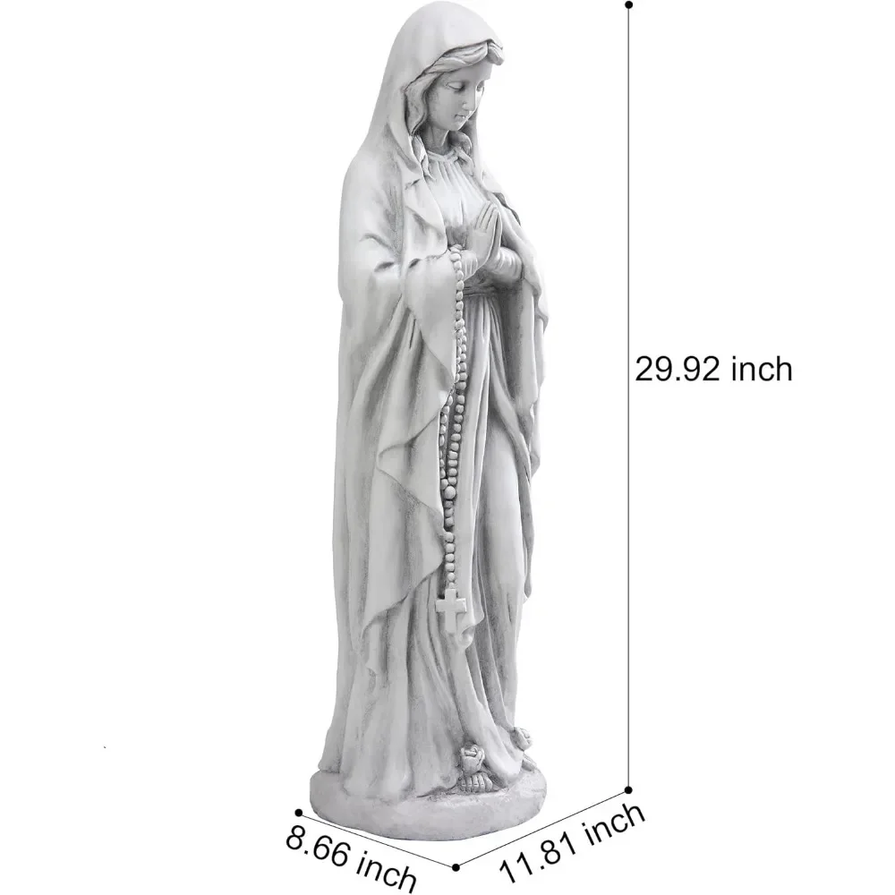 Virgin Mary Praying Statue 29.9 Inch Tall Outdoor Garden Religious Decorations Statue Clearance for Home Yard Decor