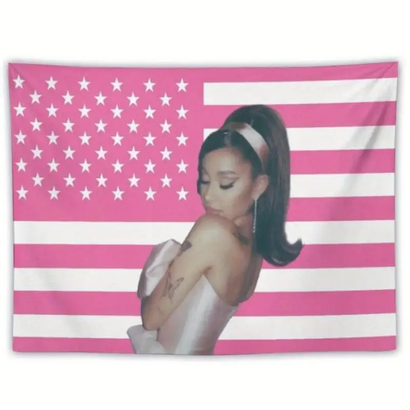 Bandeira rosa ariana tapeçaria engraçada americana grande bandeiras cartaz merch adequado. Para decoração de quarto de dormitório universitário. Festas ao ar livre