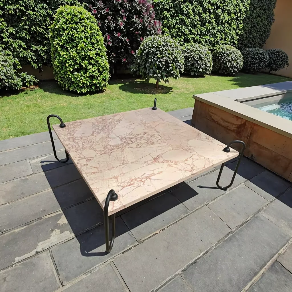 Modern Marble Coffee Table Set with Nesting Design Combination & Customizable Eco-Friendly Durable for Living Room
