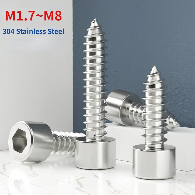 

M1.7 M2 M2.3 M2.5 M3 M3.5 M4 M5 M6 M8 Hexagon Hex Socket Cap Head Self Tapping Screw 304 Stainless Steel Allen Head for Speaker