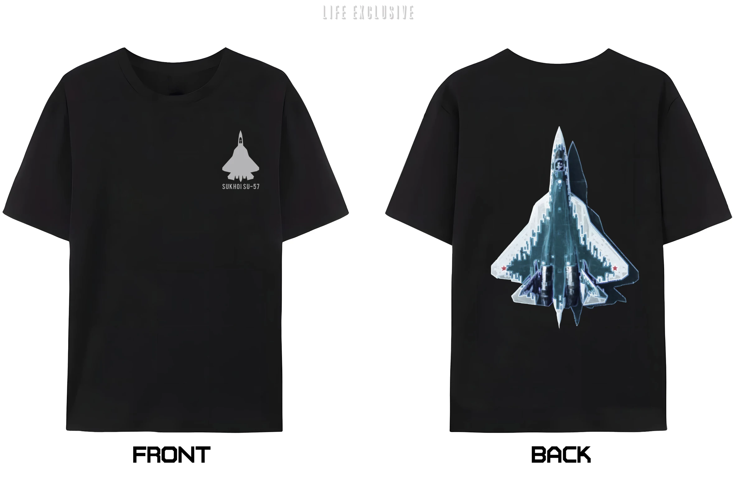 LE The Falon Sukhoi SU-57 Stealth Air Superiority Jet Fighter Men Adult O-neck Cotton Print T-shirt